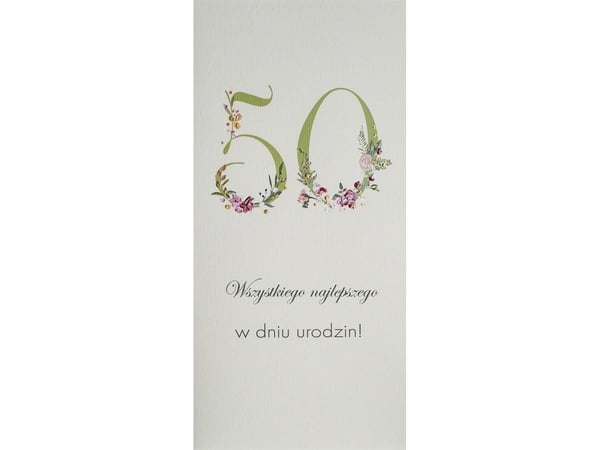 MAK bursdagskort 50 DL U18 - blomster