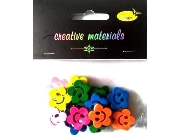 Euro Trade treknapper fargerike blomster 20 mm 6 g