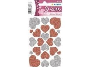 HERMA 6387, papper, Röd, Silver, Permanent, Pojke/flicka, Love, Alla hjärtans dag