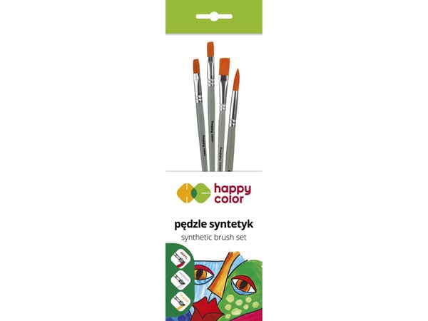 Happy Color sett med syntetiske pensler mix A 4 stk.