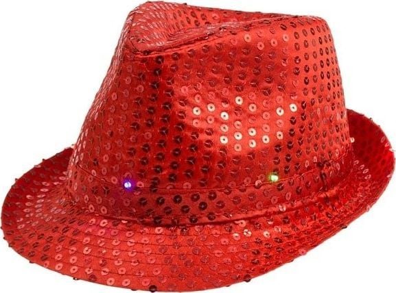 Lysende rød hatt