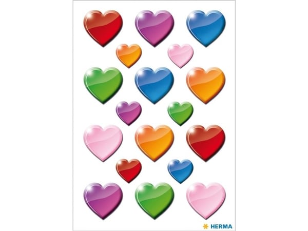 HERMA 3403, Papir, Flerfarget, Hjertemønster, Permanent, Valentinsdag, 54 stykker