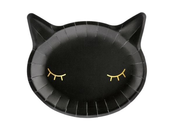PartyDeco TPP60, Plate, Andre, Papir, Sort, Bilde, 6 stykker