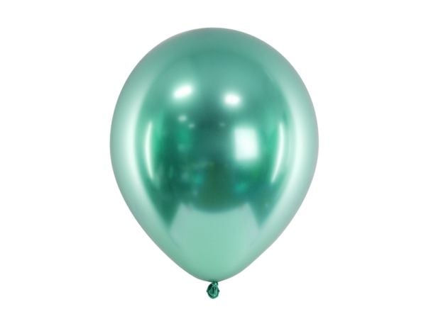 PartyDeco Flaskegrønne metalliske lateksballonger helium