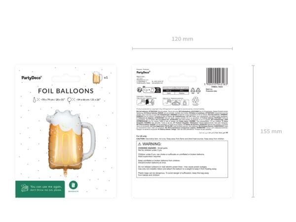PartyDeco FB232, Lekeballong, Folie, Flerfarget, Bilde, Universal, Universal
