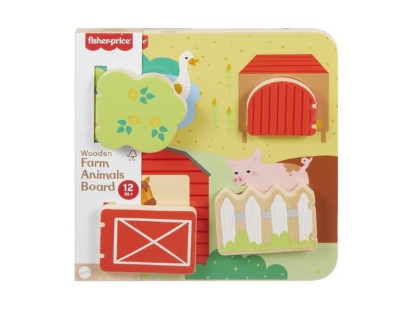 Fisher-Price Maatilan eläimet -puutaulu, 1 vuosi/vuosia, Puu, Monivärinen
