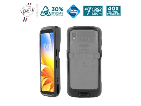 Mobilis PROTECH - Baksidedeksel for datafangstterminal - robust - trigger compatible - svart - for Zebra HC20, HC50, TC22, TC27