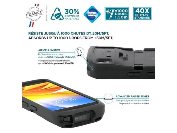 Mobilis PROTECH - Baksidedeksel for datafangstterminal - robust - trigger compatible - svart - for Zebra HC20, HC50, TC22, TC27
