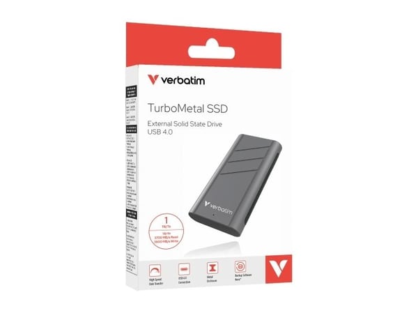 Verbatim TurboMetal - SSD - 1 TB - ekstern (bærbar) - USB4 (USB-C kontakt)