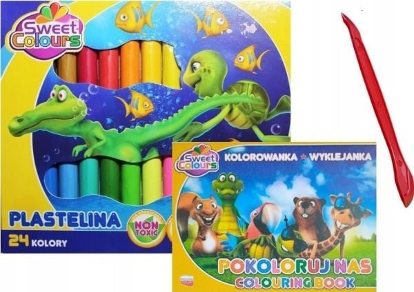 NARA plastelina 24 farger + klistreark A5/10K