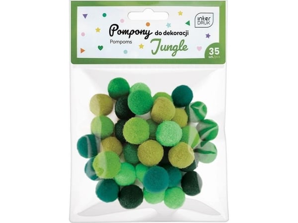 Pomponger til pynt 35 stk Jungle