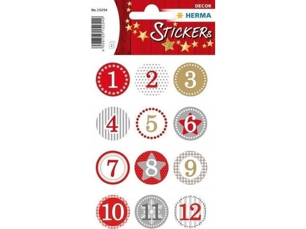 HERMA 15254, Papir, Flerfarget, Permanent, Christmas advent Calendar, Julaften, 24 stykker