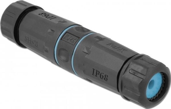 Delock - Nettverkkopler - RJ-45 (hunn) til RJ-45 (hunn) - STP - CAT 6a - svart, blå