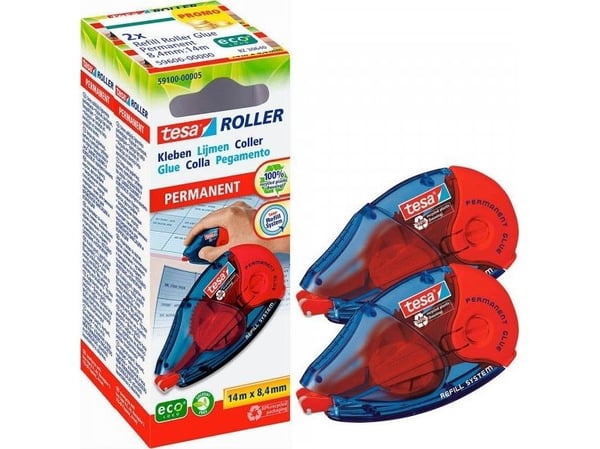Tesa - Dubbelsidig tejp 50 m - vit (paket om 2)