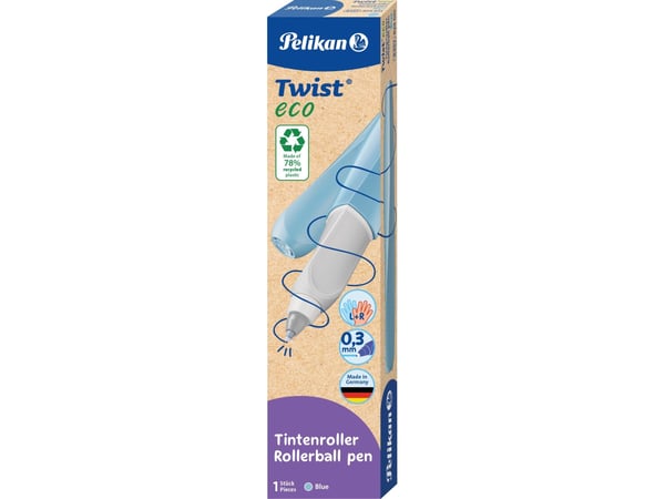 Pelikan Twist eco, Tynn penn, Blå, Blå, Resirkulert plast, 0,3 mm, Ambidekstriøs
