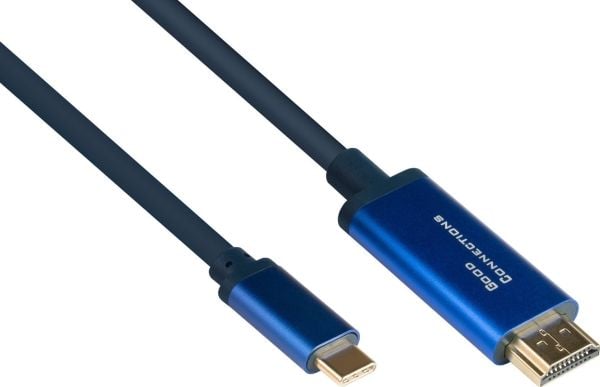 Alcasa 4520-CSF015B, 1,5 m, USB Type-C, HDMI Type A (Standard), Hankjønn, Hankjønn, Rett