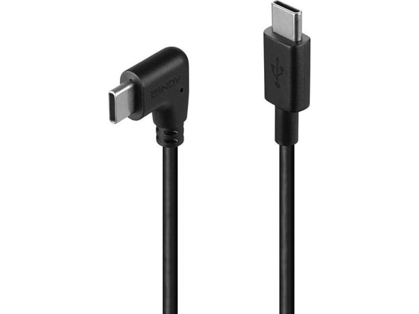 Lindy 32005, 1 m, USB C, USB C, USB 2.0, Svart