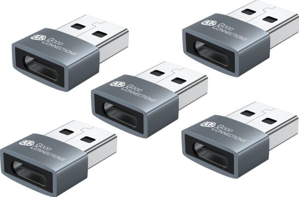 Good Connections -adapteri USB 2.0 plug A - USB-C-pistorasiaan alumiinikotelo harmaa 5 kpl Good - Good Connections®:n laadukkaalla USB 2.0 -sovitti...