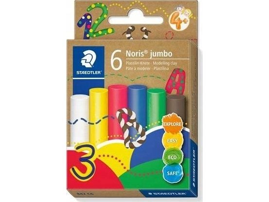 Staedtler 842 C6, Modelleringsleire, Flerfarget, Barn, 6 stykker, Gutt/Jente, 6 farger