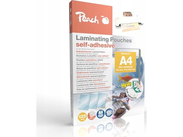Peach lamineringsposer A4 (303x216mm), 125mic selvklebende