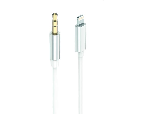 2GO 797218, 3.5mm, Hankjønn, Lightning, Hankjønn, 1 m, Hvit