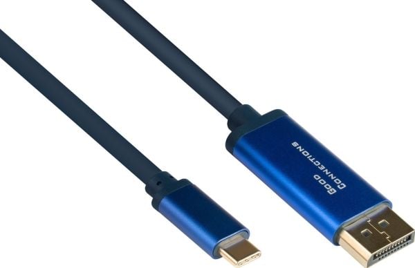 Alcasa 4812-CSF015B, 1.5 m, USB Type-C, DisplayPort, Hanstik, Hanstik, Lige