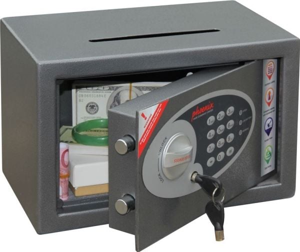 Phoenix Safe Co. Vela SS0801ED, 10 l, Grafitt, Nøkkel, Stål, 310 mm, 200 mm