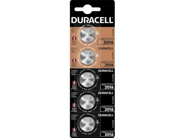 Duracell 072022, Engångsbatteri, CR2016, Litium, 3 V, 5 styck, Blåsa