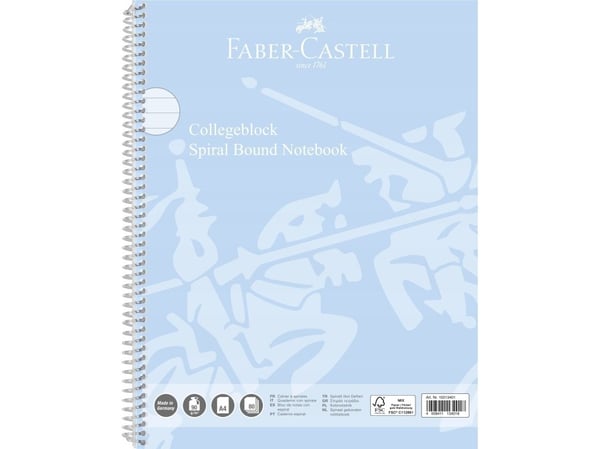 Faber-Castell collegeblokk A4 linjert sky blue