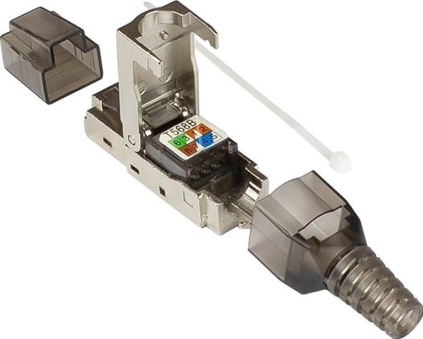 Alcasa GC-N0147, RJ-45, Sort, Sølv, Gjennomsiktig, Hankjønn, Rett, Cat6a, S/UTP (STP)