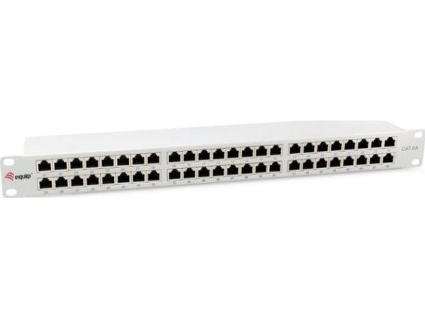 Equip Patchpanel 48x RJ45 Cat6A 19" FTP 1HE Premium hellgrau