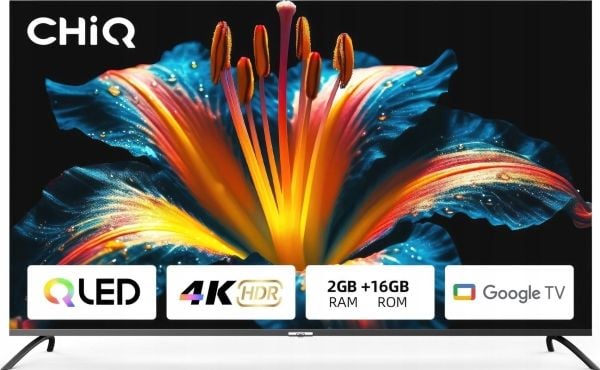 Chiq U50QM8V 50" 127 cm 16:9 UHD QLED Google TV, svart