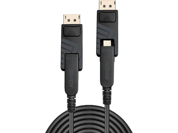 Lindy - DisplayPort-kabelsett - Mini DisplayPort (M) til Mini DisplayPort (M) - DisplayPort 1.4 - 100.0m - 8K-støtte - Svart (38486)