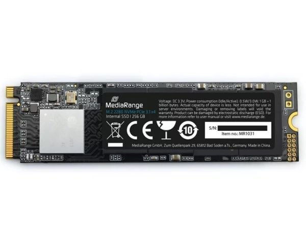 MediaRange - SSD - 256 GB - intern - M.2 2280 - PCIe 3.1 x4 (NVMe)