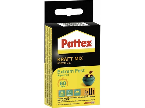 Pattex kaksikomponenttiliima Kraft-Mix,2 kpl x 12 g