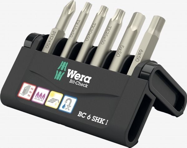 Wera 05073631001, 6 stykker, Philips, Torx Plus, PH 1, TX15, TX20, TX25, 1x 5 x 50 mm 1x 6 x 50 mm, 94 g