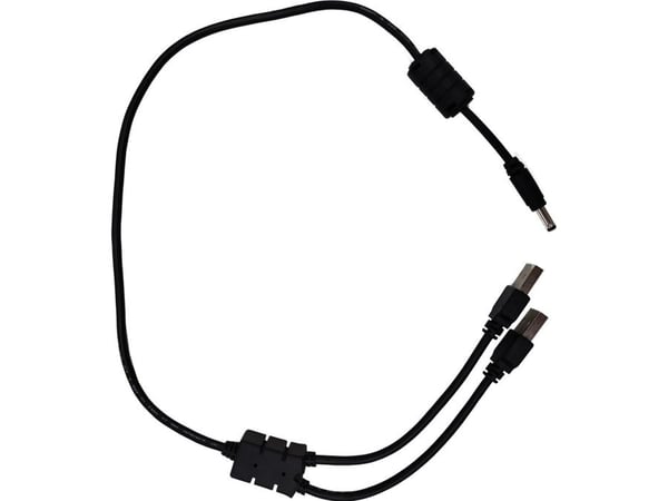SILEX Y-USB-virtakaapeli f.BR-3X0AN/AC musta,50cm,2xUSB-A->DC-pistokeClass2