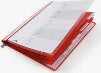 Durable 255503, Konvensjonell filmappe, Plast, Rød, Gjennomsiktig, Portrett, A4, 244 mm