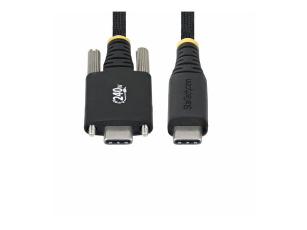 StarTech 6.6ft (2m) USB-C Charging Cable, 240W, Silicone Jacket - USB-kabel - USB-C (hann) rett/låsende til USB-C (hann) rett - USB 2.0 - 48 V - 5 ...