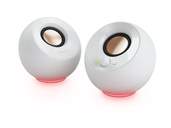 Creative Pebble SE RGB stereohøyttalere, hvite