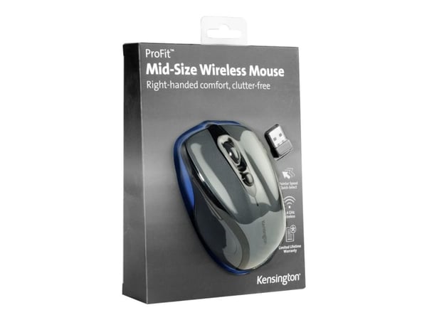Kensington Pro Fit® Wireless Mouse - Fitt Mid Size, Graphite grey
