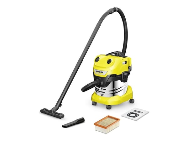 Kärcher WD 4-18 S Dual - Støvsuger - kanister - pose / uten pose - gul - ingen batteri, ingen lader
