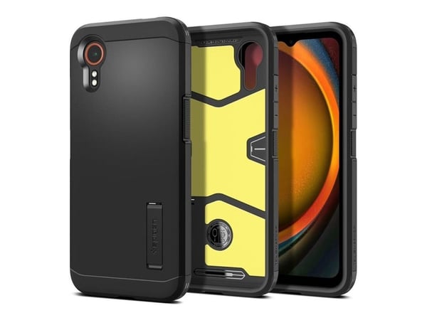Spigen Tough Armor - Baksidedeksel for mobiltelefon - polykarbonat, termoplast-polyuretan (TPU) - svart - for Samsung Galaxy XCover7