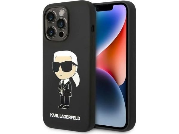Apple iPhone 14 Pro Karl Lagerfeld silikonskal Ikonik (KLHCP14LSNIKBCK) svart