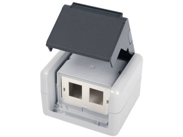 Telegärtner RJ45 Outlet IP44 AP, Grå