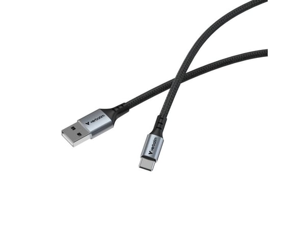Verbatim Sync and Charge - USB-C / strømkabel - USB-C (hann) til USB (hann) - 1.2 m - braided, Rask lading opptil 18 Watt - svart