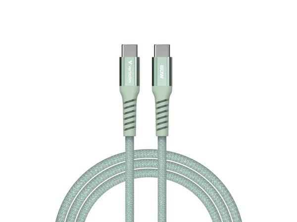Verbatim Sync and Charge - USB-C / strømkabel - USB-C (hann) til USB-C (hann) - 1.2 m - grønn