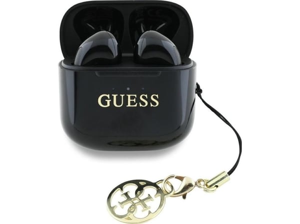 Guess-hörlurar Glossy Effect Printed Classic Logo & Charm (GUTWSXMCCLK)