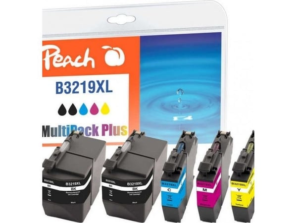 Peach 320288, Hög (XL) avkastning, Svart, Cyan, Magenta, Gul, 62 ml, 15 ml, 5 styck, Kombinationspack