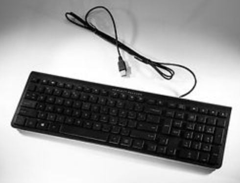 HP 704222-B41, Full størrelse (100 og), Koblet med ledninger (ikke trådløs), USB, Sort